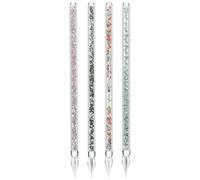 Vaguelly 4pcs Vintage Glass Dip Pen with Spiral Design | Longer Writing Per Dip, Crystal Finish, Smooth Grip, for Bottled Ink and Sketchbook Notes