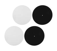 Vaguelly 4pcs Vinyl Slipmat with Anti-static Felt for Turntable Platter Black and White Record Player Pads with Anti-skid Design for Scratch Prevention and Enhanced Stability Fit for Djs