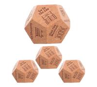 Vaguelly 4pcs Wooden Couple Dice Activity Decision Dice for Employees 12-sided Precise Engravings Creative Eye-catching Design Team Building Fun Birthday Games