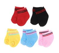 Vaguelly 5 Pairs Doll Socks: Multicolored Striped Socks for 18 Inch American Doll - Mini Clothes Accessories For Dress-Up Pretend Play 7.8 x 5.3 m/3x2in