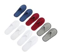 Vaguelly 5 Pairs Lightweight Disposable Hotel Guest Slippers Non-slip Floor Indoor Travel Spa Shoes Multi-color Random Pack for Hospitality and Short-term Rentals Random Color