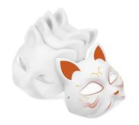 Vaguelly 5 Pcs Blank Cat Masks for DIY Crafting Unfinished Half Masks for Halloween Masquerade Parties and Creative Decoration