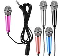 Vaguelly 5 Pcs Mini Microphone Mini Portable Mic Metal Microphones with Design and Wide Compatibility for Phone Singing and Recording Audio