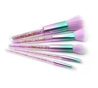 Vaguelly 5 Pcs Professional Makeup Brush Kit with Dense Bristles and Safe Washing Artificial Fiber Handles Purple Makeup Brushes Set for Women