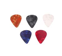 Vaguelly 5-piece Colorful Wooden Guitar Picks Set Random Assorted Thickness Plectrums for Acoustic Bass and Ukulele Instruments
