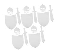 Vaguelly 5 Sets DIY Paintable Cardboard Knight Shields Swords and Masks for Lightweight Craft Party Favors Interactive Childrens Knight Gear for Role Play and Group Activities