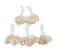 Vaguelly 500pcs Fan-Shaped Paper Tags String for Jewelry Pricing Tags Small Labels for Merchandise Present String for Retail Crafts