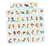Vaguelly 50pcs Affirmation Cards for Behavior Recognition Interactive Family Growth Educational Cards Classroom Reward System for Boys Engaging Visual Learning Tools
