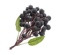 Vaguelly 50pcs Fake Blueberries with Leaf Foam Clusters Bunches Delicate Design Natural and Lifelike Photography Prop for Wreath Or Garland Making