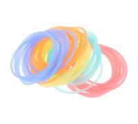 Vaguelly 50pcs Glow Dark Silicone Bracelets Neon Elastic Hair Ties for Adults for Outdoor Games in Vibrant Colors Red Blue Yellow Orange