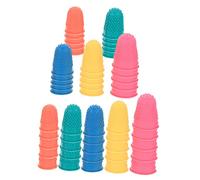 Vaguelly 50Pcs Rubber Finger Protectors Nonslip Fingertip Covers for Money Counting Writing Sorting and Crafting Tasks Durable Rubber Material Random Colors
