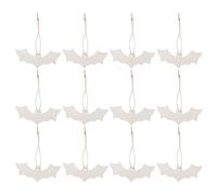 Vaguelly 50pcs Wooden Halloween Ornaments to Paint Bat Cutouts Unfinished DIY Blank Unfinished Wood Discs Ornament for Crafts Hanging Autumn Decorations Beige