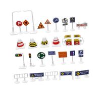 Vaguelly 56Pcs Road Signs Playset Educational DIY Traffic Signs for Boys and Enhancing Motor Skills Safe Sturdy Materials Imaginative Assembly for Learning Road Safety