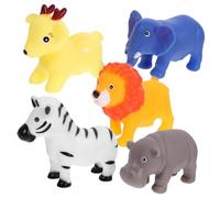 Vaguelly 5Pcs Animal Water for Encourages Imagination and Learning During Bath Easy to Clean Bathing Accessories Includes Zebra Deer Hippo Elephant Lion