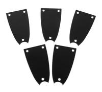 Vaguelly 5pcs Black Bell-shaped Metal Truss Rod Covers for Electric Guitar and Bass Neck Shield Plates with Screws Precision Adjustment and Magnetic Interference Protection