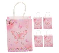 Vaguelly 5pcs Butterfly Flower Party Favor Bags Handle Fairy Party Bags for Boys and Girls Posh