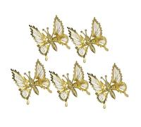 Vaguelly 5pcs Butterfly Hair Clips Hollow Metal Duckbill Barrettes for Women Moving Wings Design with Bright Luster Secure Hold for Thick Straight Curly Hair