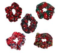 Vaguelly 5pcs Hair Tie Band Colorful Spiral Girl Women Rope Ties Glitter Soft Goody Hair Elastics Small Large Blue Ponytail Curly Scrunchies Snowflake Colored Holiday Cotton Linen