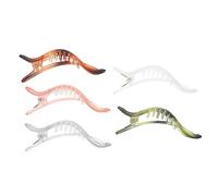 Vaguelly 5pcs Large Alligator Hair Claw Clips Non Slip Hair Styling Accessories for Women Durable Mixed Colors Green Transparent Gray Pink Amber