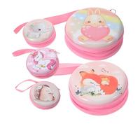 Vaguelly 5pcs Round Change Bags Cute Cartoon Animal Design Small Storage Present Bags for Iron Sheet Material for Coins and Keys for Parties and Daily Use