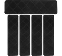 Vaguelly 5pcs Self Adhesive Stair Treads Carpet Rug for Wooden Steps, Black | Polyester Surface, Stylish Simple Pattern, Step Protection, Secure Footing for Home Staircase and Office Stairs