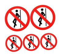 Vaguelly 5pcs Self Adhesive Warning Stickers round Pvc Adhesive Safety No Leaning Decals Peel and Stick Remind People to Pay Attention to Safety for Construction Sites