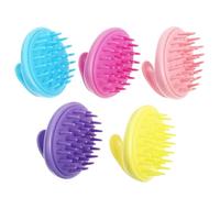 Vaguelly 5pcs Silicone Hair Scalp Massage Head Scrubber Practical Lightweight Creative Design Easy to Use Travel Shower Hair Shampoo Brush Random Color