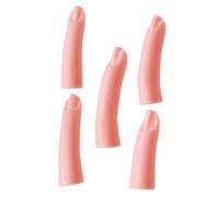 Vaguelly 5pcs Silicone Nail Training Fingers Realistic Fake Fingers for Acrylic Nails Practice Reusable Magnetic Base for Manicure Skills