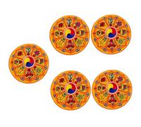 Vaguelly 5pcs Singing Bowl Pad Shaped Meditation Cushion for Buddha Sound Bowl Embroidery Pad for Yoga Matters