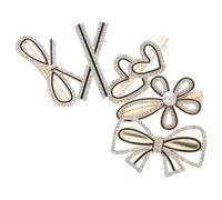 Vaguelly 5Pcs Small Alloy Beaded Hair Clips for Lightweight Decorative Hairpins with Mixed Styles Elegant Claw Hair Accessories for Weddings Parties Daily Wear and