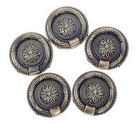 Vaguelly 5pcs Vintage Single Hole Drawer Pull Handle Metal Green 47mm