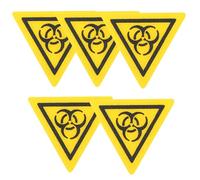 Vaguelly 5pcs Warning Laboratory Biosafety Signs Lightweight PC Biohazard Warning Stickers for Infection Caution Convenient to Carry Safety Labels
