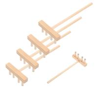 Vaguelly 5pcs Wooden Sand Rakes Set for Zen Garden and Sand Table, Compact Design with Finely Handled Small Corners, Beige Wood Material, for Creative Play and Decoration