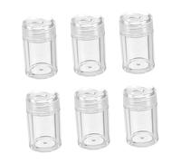 Vaguelly 6 Pcs 10ml Mini Loose Powder Bottles Set with Flip Lid, Shaker Powder Containers for Travel Cosmetics, Includes 12-hole, 3-hole and Single-hole Inner Stoppers, Empty Makeup Storage Jars