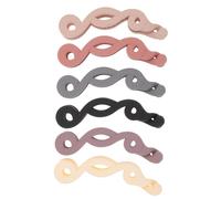 Vaguelly 6 pcs Decorative Music Note Banana Hair Clips for Women Small Hair Accessories in Pink Black Grey Nude Pink Milky White and Purple for Parties and Daily Use