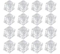 Vaguelly 60Pcs Acrylic Fake Ice Cubes Irregular Square Decorative Artificial Ice Cubes for Photography Props and Table Display with 15Mm 18Mm Sizes