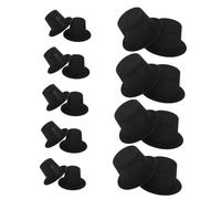 Vaguelly 60pcs Mini Black Formal Hats for Snowman Crafts DIY Dollhouse Decorations Flocking Material Sturdy and Festive Tiny Top Hats for Holiday and Everyday Miniature Scenes