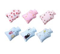 Vaguelly 6pcs Adorable Mini Hot Water Bottles with Protective Cover for Insulation, PVC Material Portable Hot Water Bags for Home Office Use, for Thanksgiving and Mother's Day