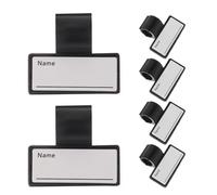 Vaguelly 6pcs Black Abs Stethoscope Name Tags with Clip Design and Double-sided Writable Surface, Portable Identification Labels for Physicians, Surgeons, and Professionals