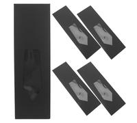 Vaguelly 6pcs Black Tie Packaging Box for Men Wrap Tie Boxes Rectangle Window Packing Supplies for Business Travel Formal Storage