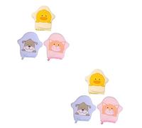 Vaguelly 6pcs Born Bath Sponge Gloves Body Wash Mitts Hanging Soft Sponge Mitts