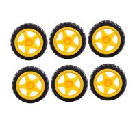 Vaguelly 6pcs Car Wheels Replacement Rubber Smart Robot Vehicle Accessories for Boys and Easy to Install Tracing Line Patrol Car Parts