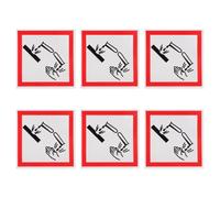 Vaguelly 6pcs Chemical Labels for Corrosive Material Pvc Self Adhesive Warning Sign Easy to Apply Easy to Remove Assorted Color Safety Labels for Hazardous Materials for Laboratories