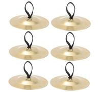 Vaguelly 6pcs Copper Finger Cymbals for Belly Dancing, Lightweight and Sturdy Dancing Props with Single Hand Operation, for Children Parties