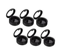 Vaguelly 6pcs Empty Eyeshadow Storage Boxes Matte Black Single Color Cosmetic Cases with Transparent Covers for Eyeshadow Palette Blush Concealer Makeup Organizer