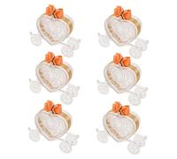 Vaguelly 6pcs European Style Wedding Candy Boxes Heart Hollow Carriage Favor Boxes Stable Candy Containers for Banquet Shower Christmas Party Wrapping