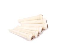 Vaguelly 6pcs Guitar Bridge Pins Bone Guitar Bridge Brass Circle and Shell Dot String Nails Pin