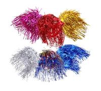 Vaguelly 6PCS Metallic Foil Tinsel Wigs Lightweight Shiny Fancy Funny Wigs for Men Women Festival Cosplay Party Photo Props Multi-color Shape Headwear
