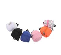 Vaguelly 6pcs Mini Doll Dress Up Backpack Lightweight Fabric Doll Bag for Pretend Play and Outdoor Adventures Portable Changing Rucksack with Easy Clean Material in Black White Pink Orange