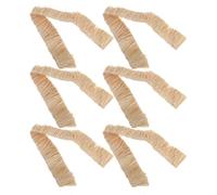 Vaguelly 6pcs Miniature Artificial Thatch Grass Roof Tiny Hay for Indoor Use and Fairy Gardens, Beige Raffia Grass Material with Environmentally Friendly and Realistic Appearance Features